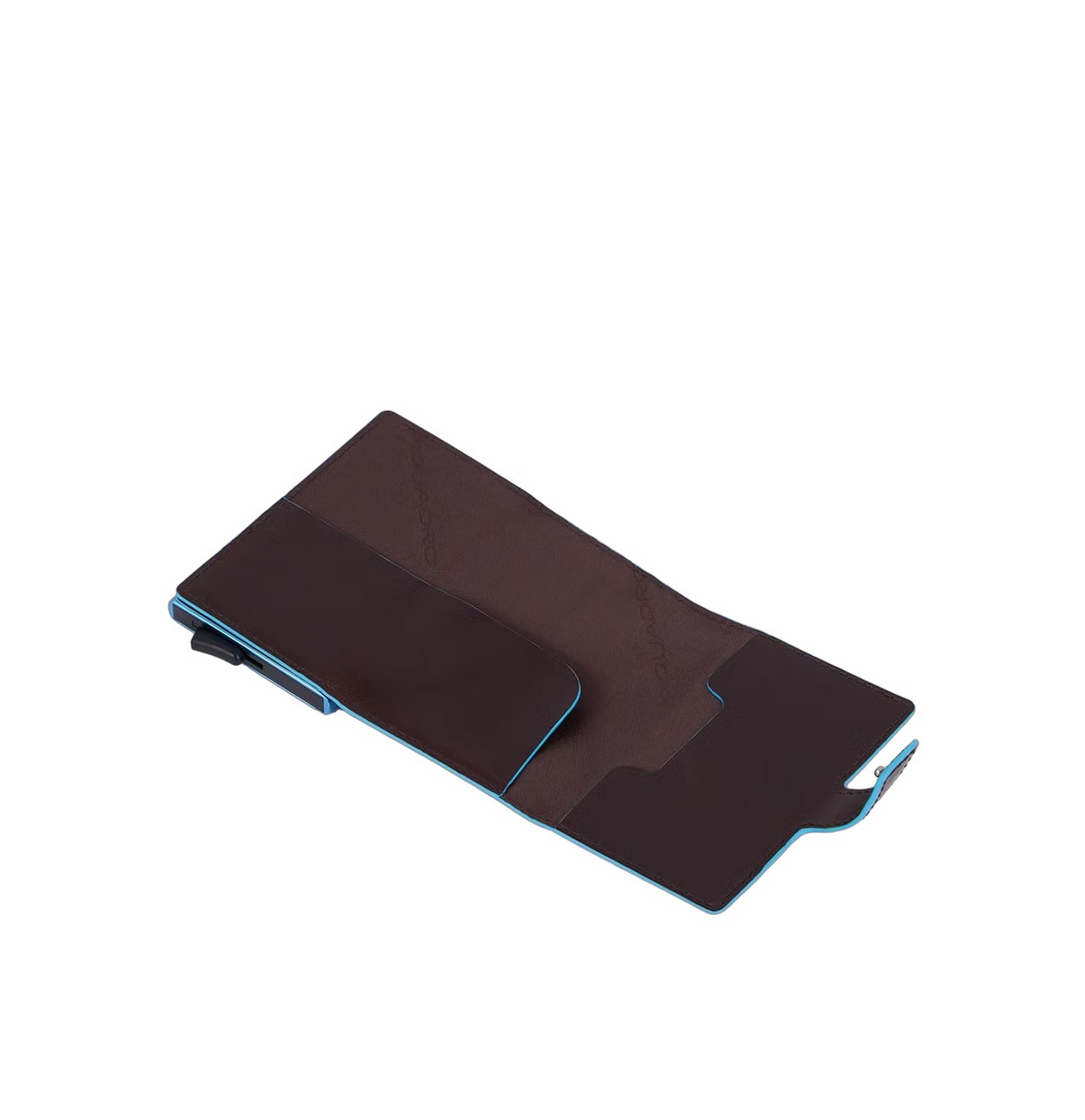 Porta carte di credito in pelle e metallo con RFID Bluesquare mogano