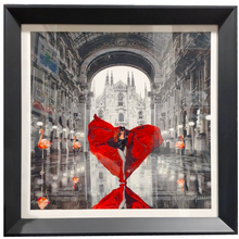 Carica l'immagine nel visualizzatore di Gallery, Grafica incorniciata di Gianni Moramarco: "Arriverò a Milano"
