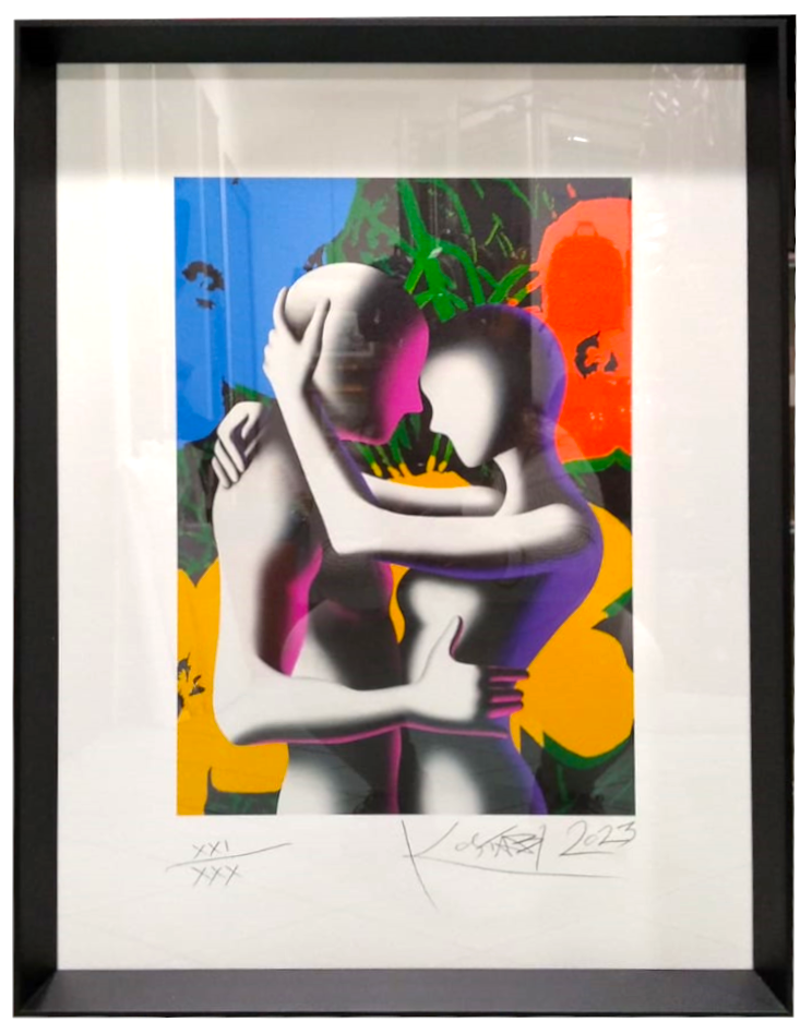 Grafica incorniciata di Mark Kostabi:"Love in Bloom"