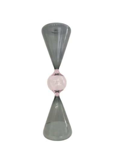 Clessidra in vetro a tre bulbi 15 minuti bicolor fumè