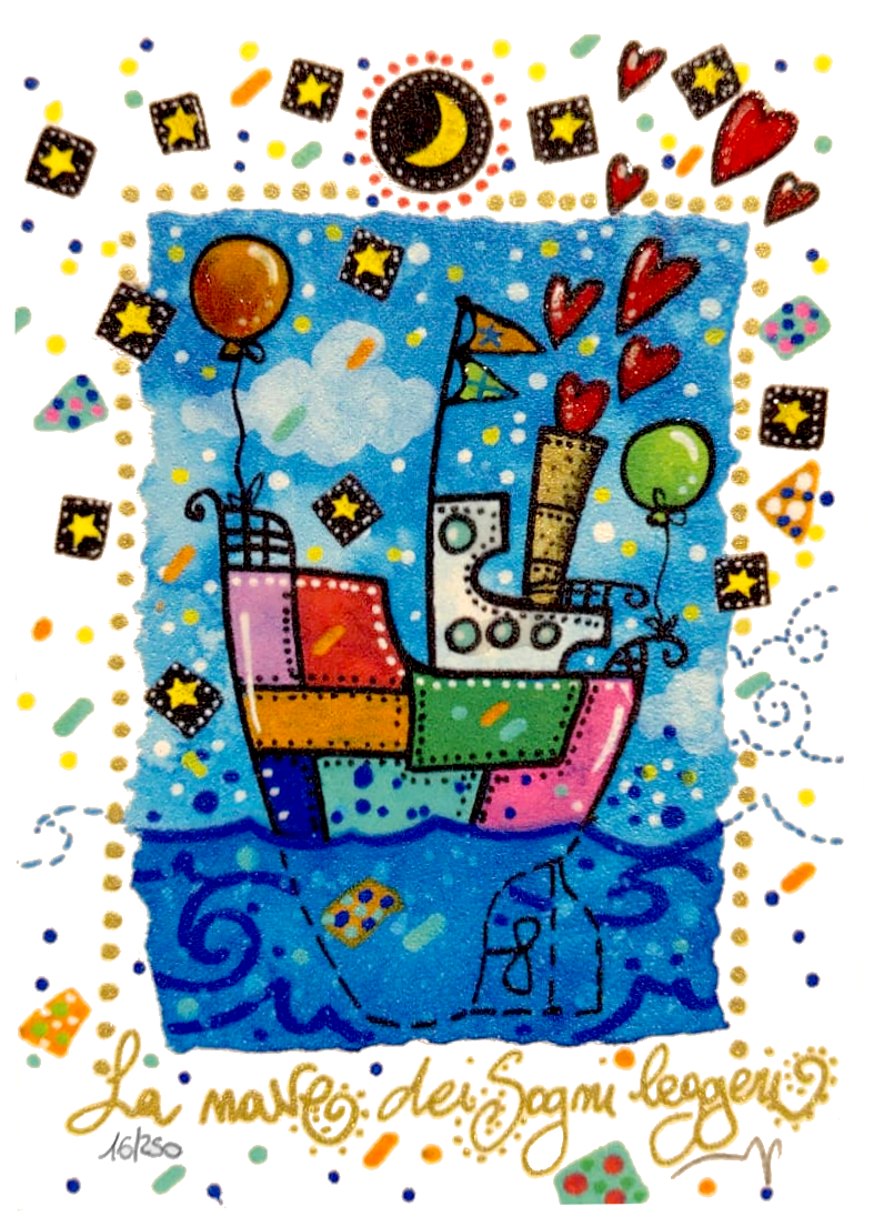 Grafica di Andrea Agostini "La nave dei sogni leggeri"