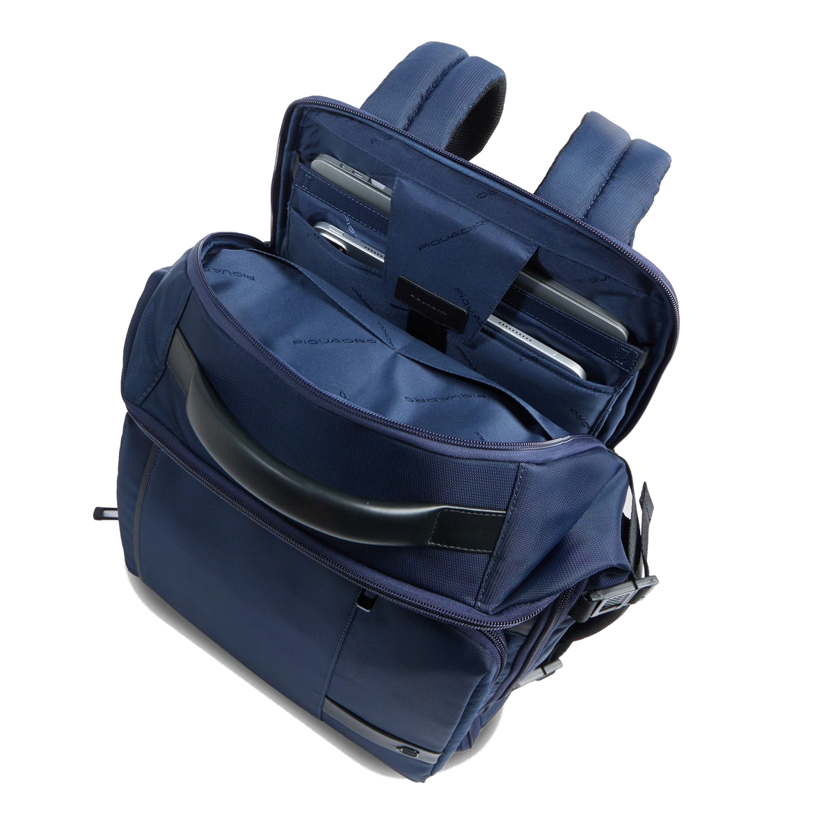 Zaino da viaggio portacomputer 15,6" in tessuto e pelle "Wollem" Piquadro (disponibile in duecolori)