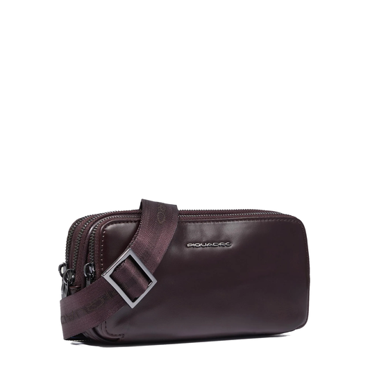 Pochette da uomo a triplo scomparto in pelle con tracollina e polsiera rimovibile "Bluesquare" Piquadro (disponibile in due colori)