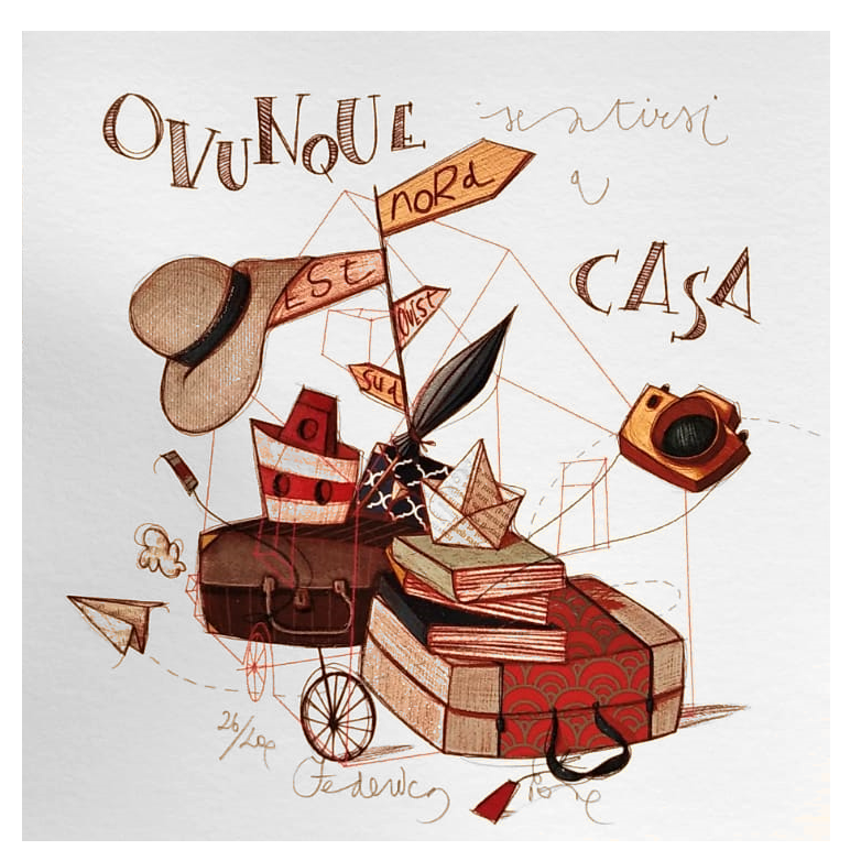 Grafica di Federica Porro "Ovunque sentirsi a casa"