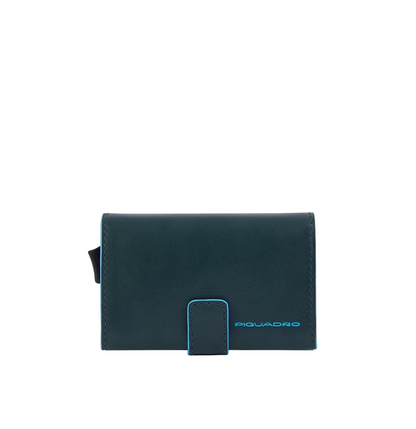 Porta carte di credito in pelle e metallo con RFID Bluesquare verde grigio