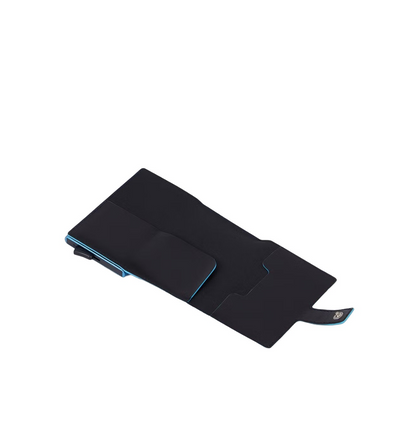 Porta carte di credito in pelle e metallo con RFID Bluesquare nero