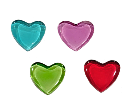 Fermacarte "Cuore in vetro" medio (disponibile in diversi colori)