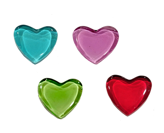 Fermacarte "Cuore in vetro" medio (disponibile in diversi colori)