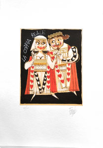 Grafica incorniciata di Paolo Fresu "La coppia reale"