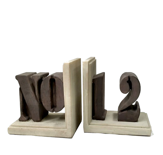 Coppia di fermalibri in resina "N°12"