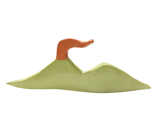 Vesuvio in terracotta smaltata grande "Anemos e Pathos"