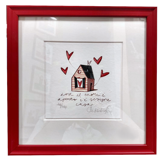 Grafica Federica Porro "Dove il cuore è aperto c'è sempre casa"