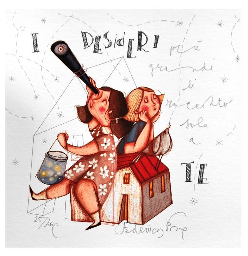 Grafica di Federica Porro "I desideri più grandi li racconto solo a te"