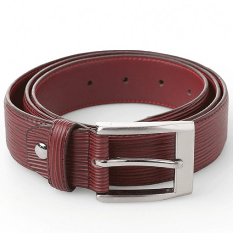 Cintura in pelle rugata bordeaux "Raye" InTempo