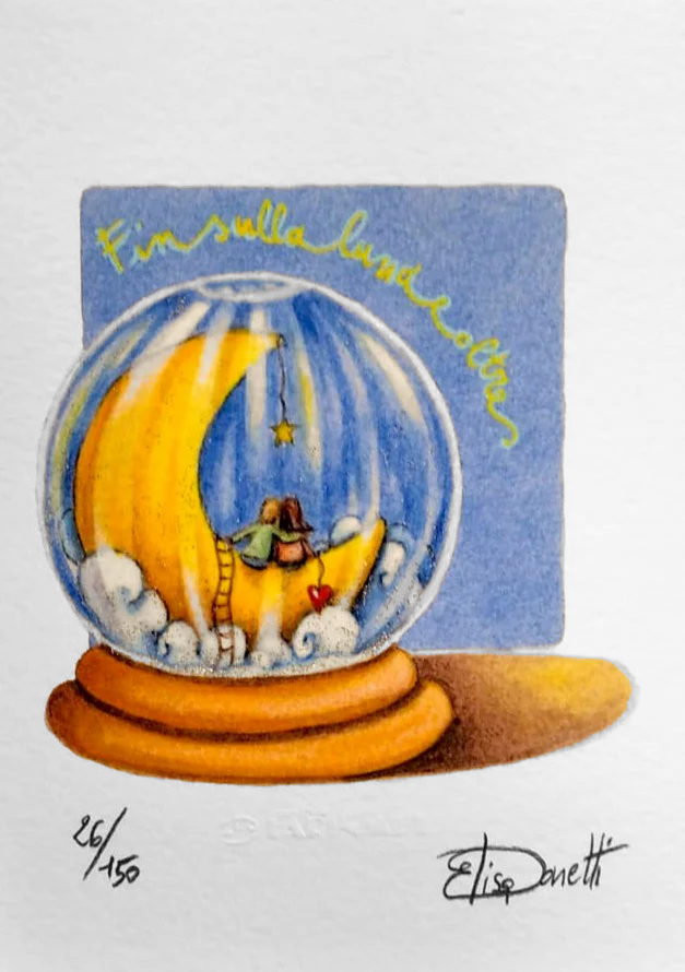 Grafica di Elisa Donetti "Fin sulla luna e oltre"