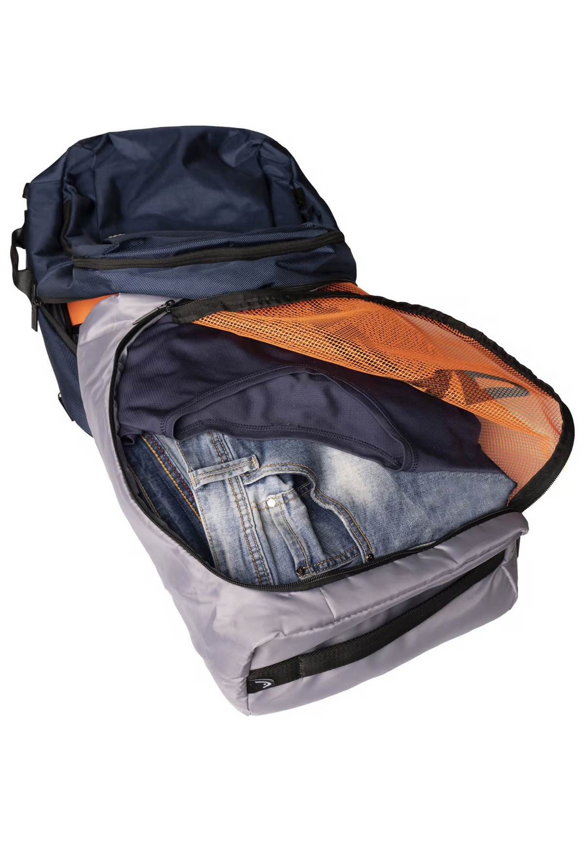 Zaino portacomputer 17"  in tessuto tecnico con sacca porta abiti e cinghia pettorale " Club " HEAD blu