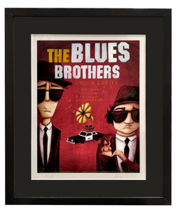 Grafica incorniciata di Giulia del Mastio: "The Blues Brothers"