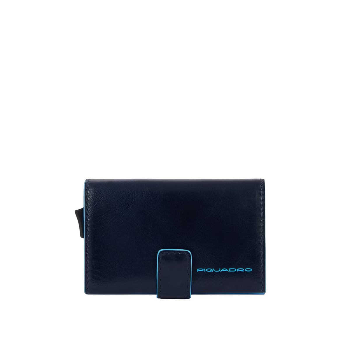 Porta carte di credito in pelle e metallo con RFID Bluesquare blu