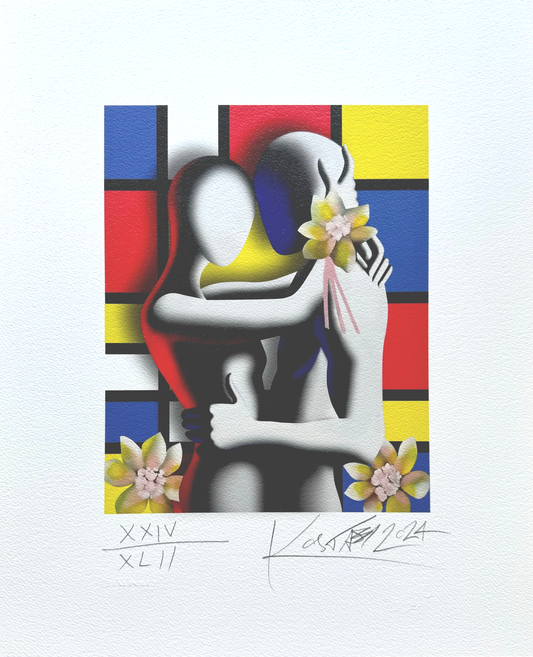 Grafica di Mark Kostabi:"Forever in bloom"