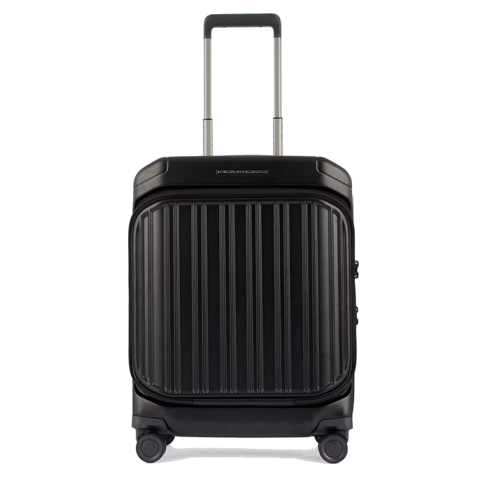 Trolley cabina rigido a 4 ruote con tas PQ-Light Piquadro nero opaco