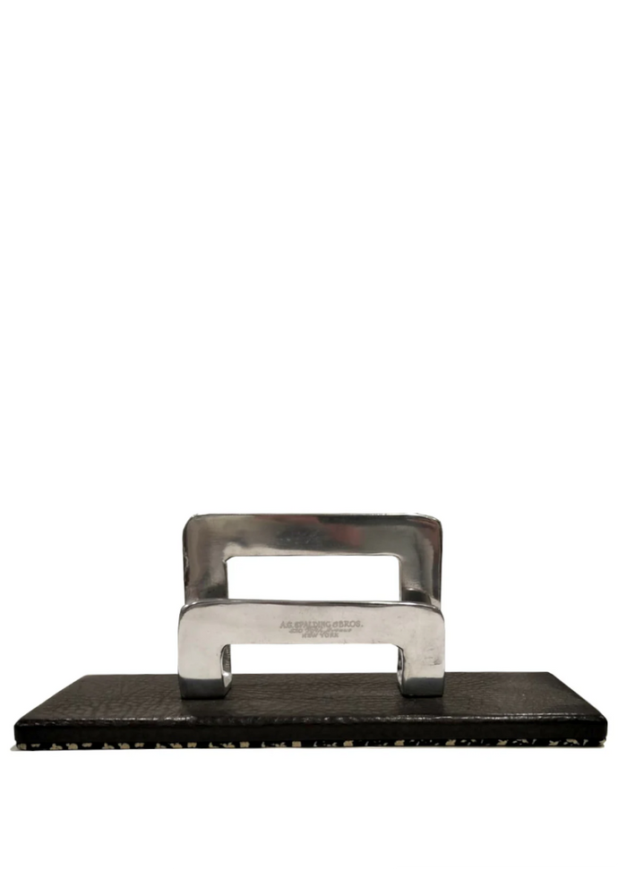 Porta corrispondenza in alluminio e pelle A.G. Spalding & Bros