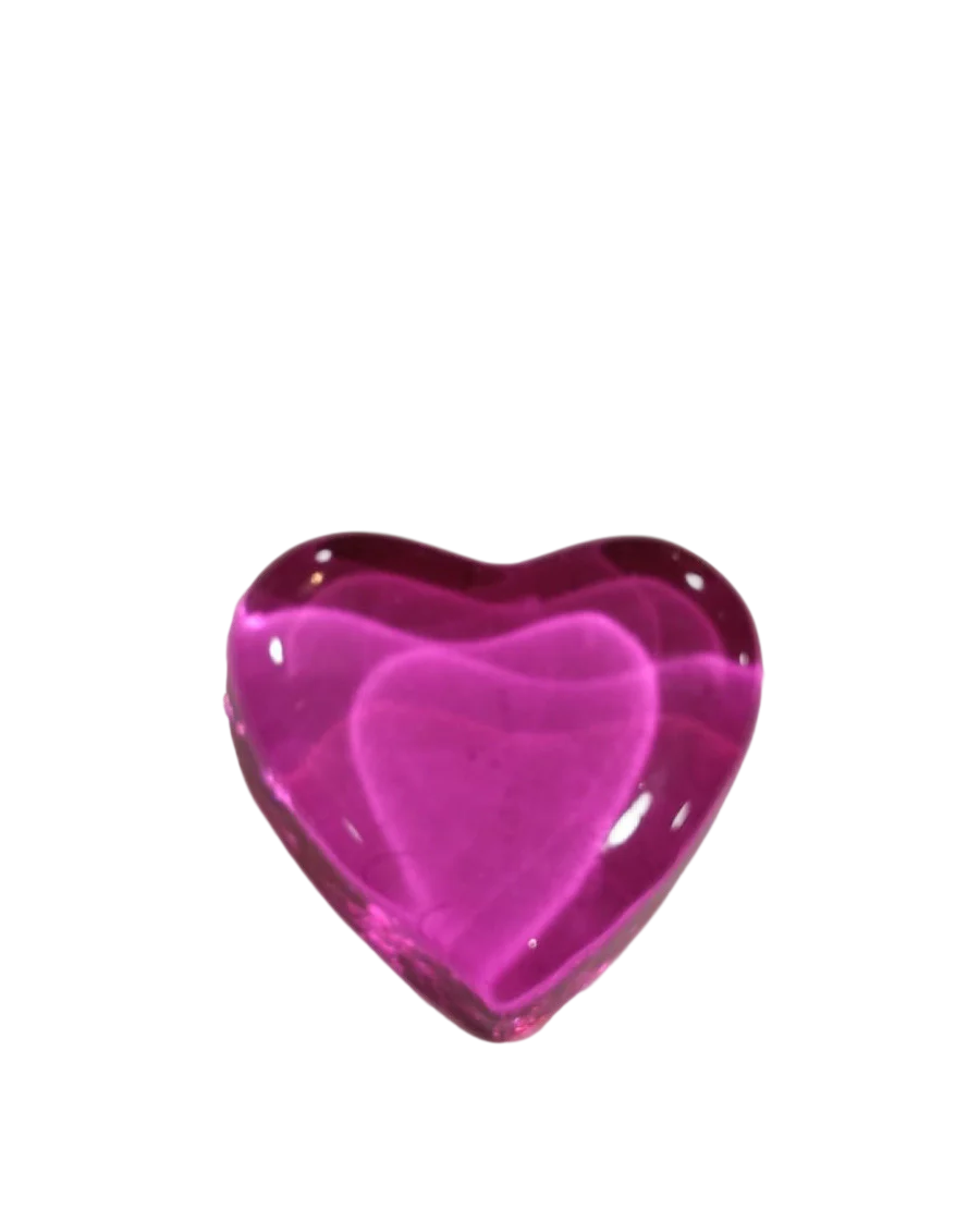 Fermacarte "Cuore in vetro" piccolo (disponibile in diversi colori)