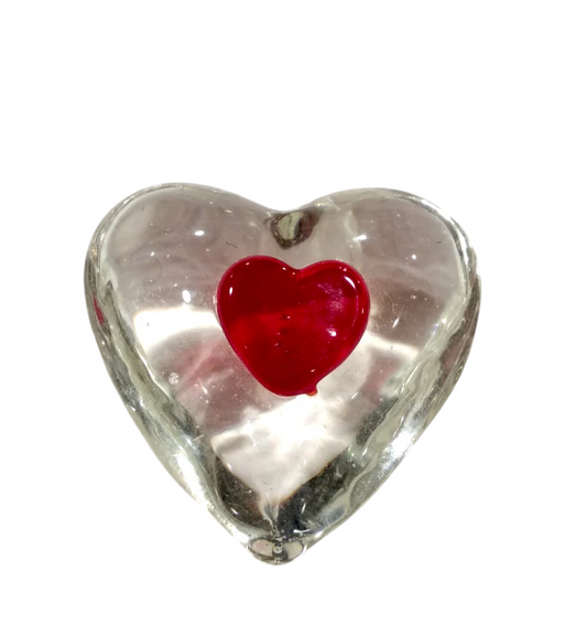 Cuoricini in vetro decorato (disponibili in diverse varianti)
