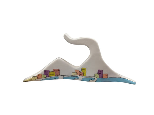 Vesuvio in terracotta smaltata medio "Anemos e Pathos"