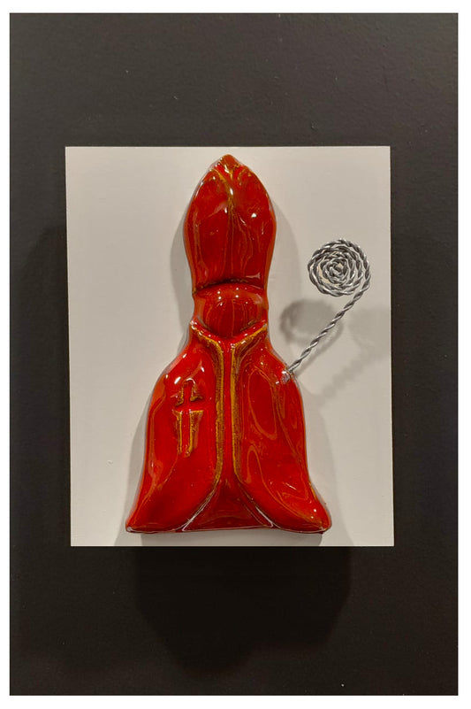 Quadro scultoreo in terracotta e legno "Classic: San Gennaro" PupazzAria