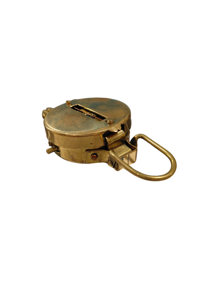 Bussola militare nautica con finitura lucida ottone e coperchio a cardine
