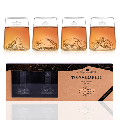 Set quattro bicchieri da shot "Topographic: Swiss Edition"