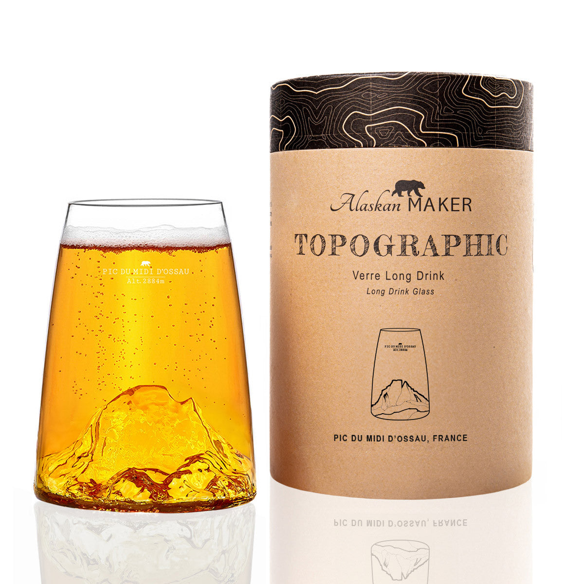 Bicchiere da long drink o birra "Topographic: Pic du Midì"