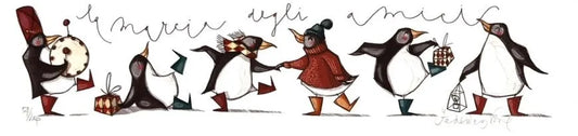 Grafica incorniciata di Federica Porro "La marcia degli amici"