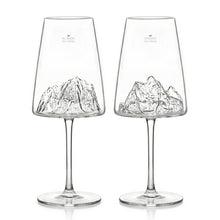 Carica l'immagine nel visualizzatore di Gallery, Set due calici da vino"Topographic: Everest e Mont Blanc"
