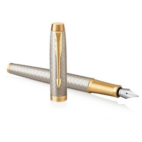 Penna Stilografica Parker IM Warm Silver Golden Trim