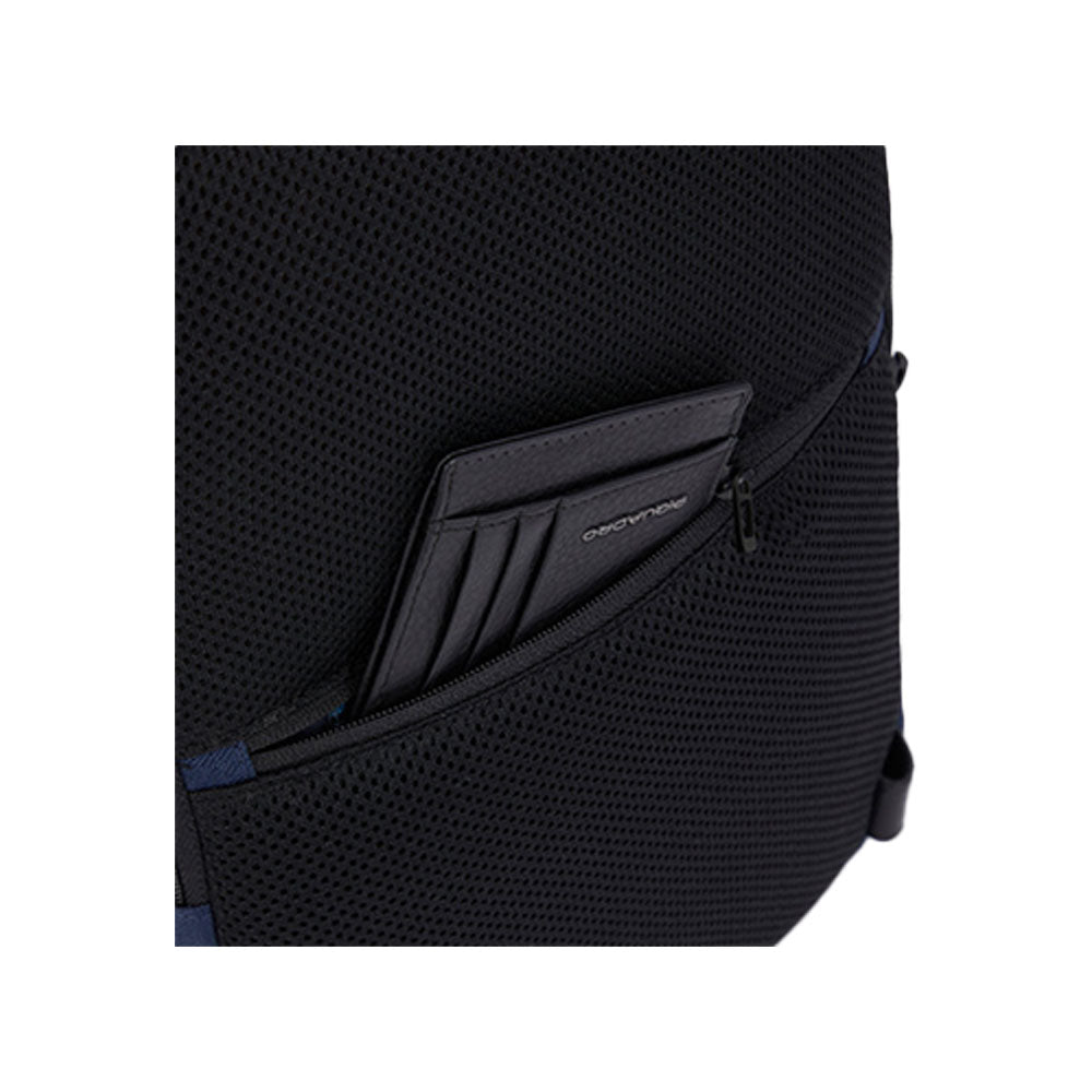 Monospalla sottile porta iPad® in tessuto e pelle "Wollen" Piquadro