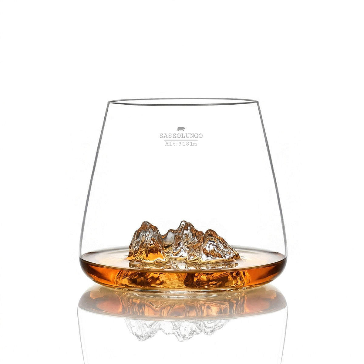 Set due bicchieri da whisky "Topographic: Sassolungo e Gran Paradiso"