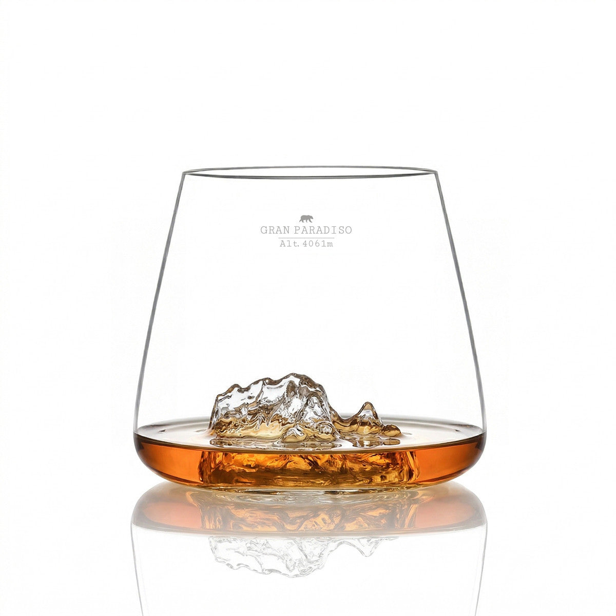Set due bicchieri da whisky "Topographic: Sassolungo e Gran Paradiso"