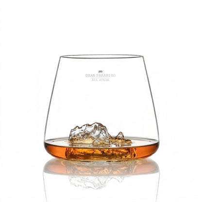 Set due bicchieri da whisky "Topographic: Sassolungo e Gran Paradiso"