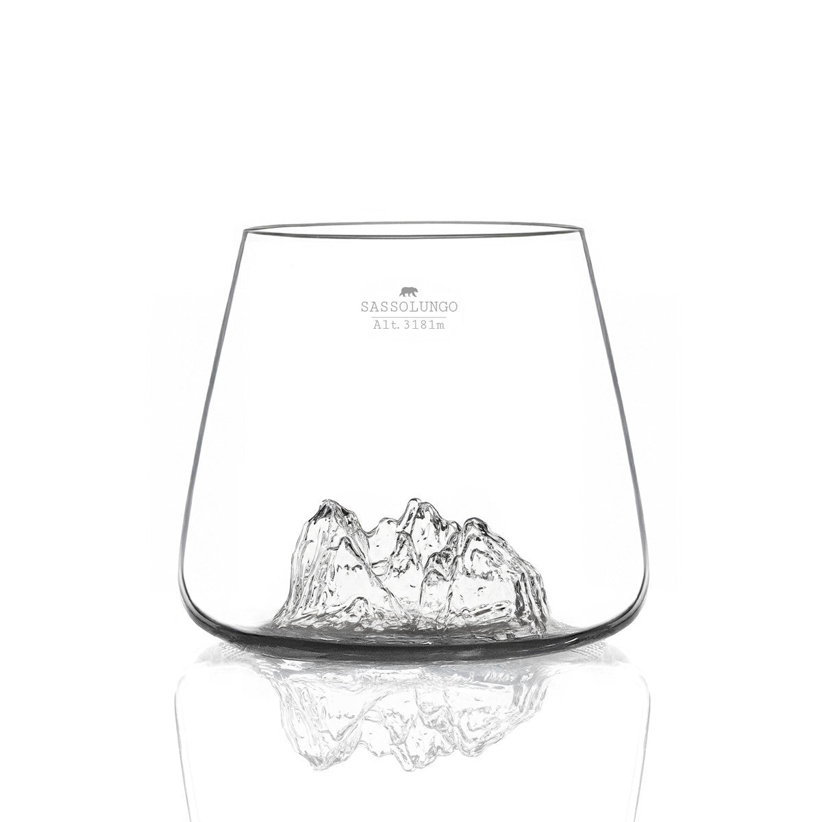 Set due bicchieri da whisky "Topographic: Sassolungo e Gran Paradiso"