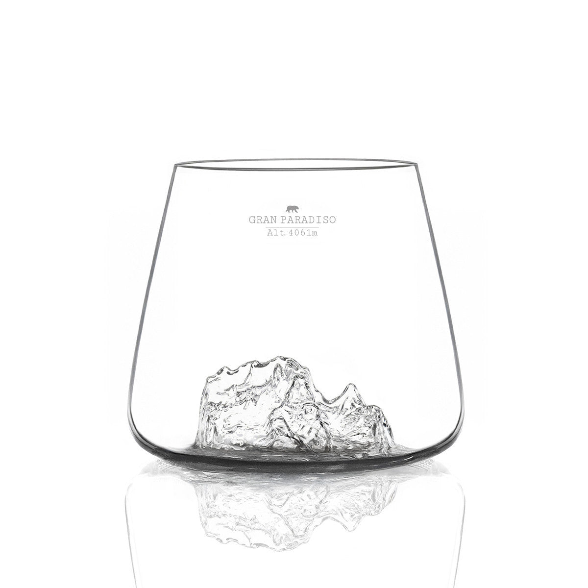 Set due bicchieri da whisky "Topographic: Sassolungo e Gran Paradiso"