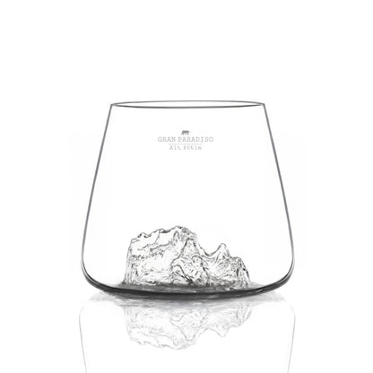 Set due bicchieri da whisky "Topographic: Sassolungo e Gran Paradiso"