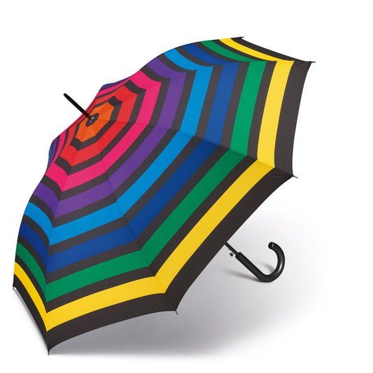 Ombrello lungo "Multicolor stripes" Happy Rain (disponibile in quattro varianti)