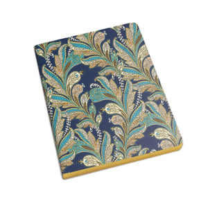 Quaderno a righe A5 con labbratura dorata "Blue Paisley" Kartos