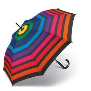 Ombrello lungo "Multicolor stripes" Happy Rain (disponibile in quattro varianti)
