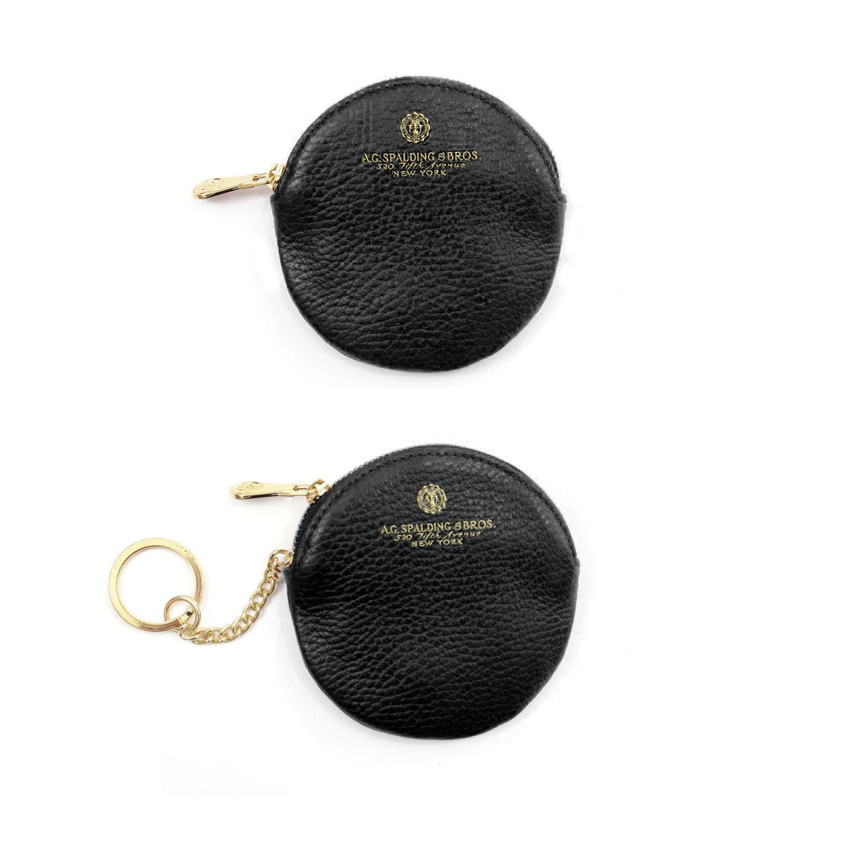 Portachiavi rotondo in pelle Tiffany A. G. Spalding & Bros  nero