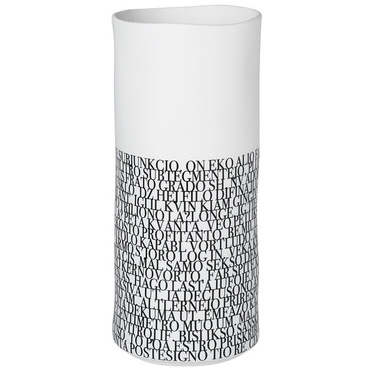 Vaso in porcellana decorata con scritte "Text" Raeder