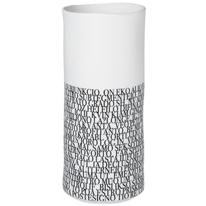 Vaso in porcellana decorata con scritte "Text" Raeder