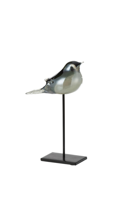 Scultura in vetro "Uccellino" su piedistallo