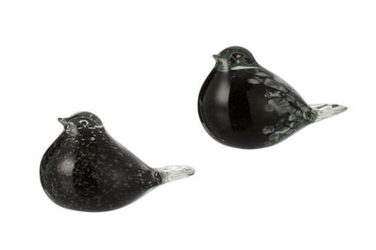 Scultura in vetro nero "Uccellino" (disponibile in due varianti)